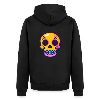 Skull Halloween Symbol Skelett - Unisex Premium Bio Zip Hoodie - Schwarz - Hinten - Nico (187cm)