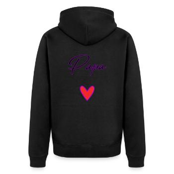 HAPPY FATHER'S DAY. DAD. FATHER'S DAY. FATHER - Unisex Premium Organic Zip Hoodie - black - Back - Nico (187cm)