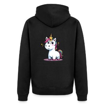 Licorne Dreamscape Couronne scintillante - Veste à capuche bio Premium Unisexe - noir - Dos - Nico (187cm)
