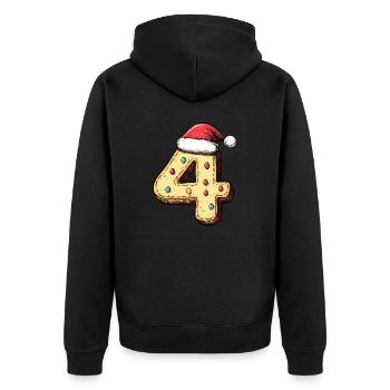 Biscuit de Noël à 4 chiffres - Veste à capuche bio Premium Unisexe - noir - Dos - Nico (187cm)