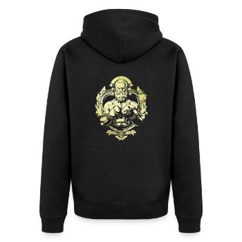 Kämpfer Boxer - Unisex Premium Bio Zip Hoodie - Schwarz - Hinten - Nico (187cm)