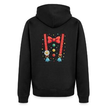 Clown Costume - Carnival Women Men - Unisex Premium Organic Zip Hoodie - black - Back - Nico (187cm)