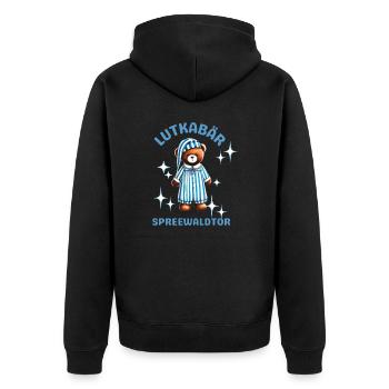 Lutka Bear - Unisex Premium Organic Zip Hoodie - black - Back - Nico (187cm)