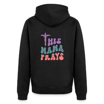 Cette maman prie - Veste à capuche bio Premium Unisexe - noir - Dos - Nico (187cm)