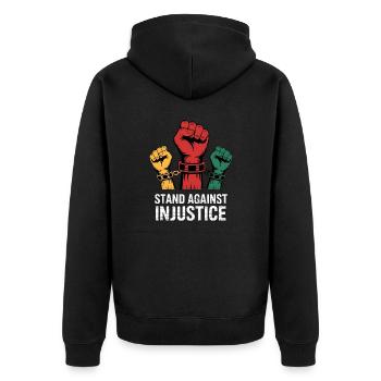 S’opposer à l’injustice pour les fiers - Veste à capuche bio Premium Unisexe - noir - Dos - Nico (187cm)