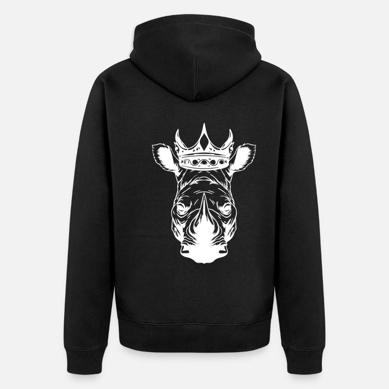 Roi héritier rhinocéros - Veste à capuche bio Premium Unisexe - noir