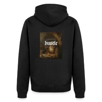 Bouscule-toi dormir comme si tu étais riche Je suis debout comme si j’étais - Veste à capuche bio Premium Unisexe - noir - Dos - Nico (187cm)