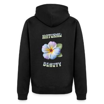 Natural Beauty – Blossom Art - Unisex Premium Organic Zip Hoodie - black - Back - Nico (187cm)