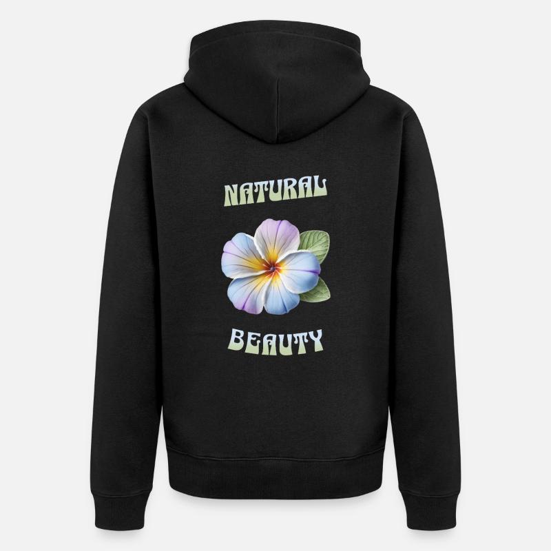 Beauté naturelle – Art des fleurs - Veste à capuche bio Premium Unisexe - noir