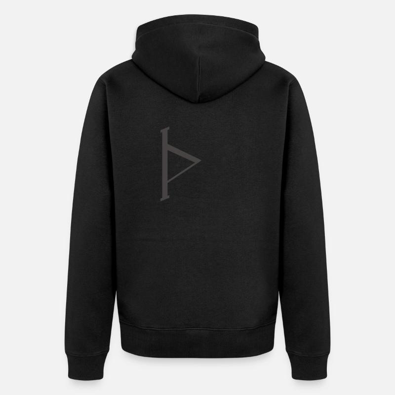 Wikinger Runen Thurisaz - Unisex Premium Bio Zip Hoodie - Schwarz
