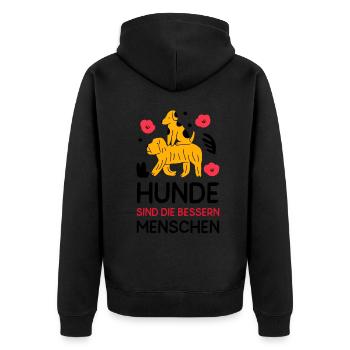 Les chiens sont les meilleures personnes - l’amour des chiens - Veste à capuche bio Premium Unisexe - noir - Dos - Nico (187cm)