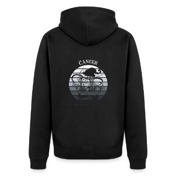 Logo rétro signe astrologique "Cancer" - Veste à capuche bio Premium Unisexe - noir - Dos - Nico (187cm)