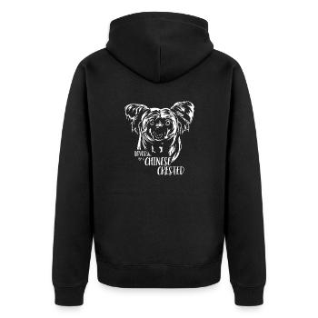CHINESE CRESTED Dog Saying Dogs Saying Dogs - Unisex Premium Organic Zip Hoodie - black - Back - Nico (187cm)