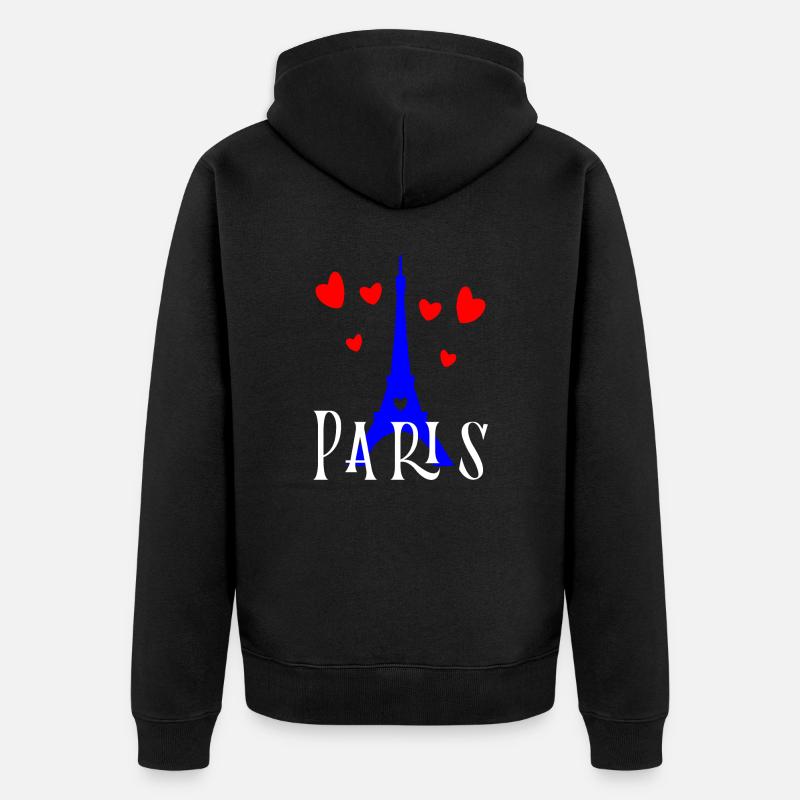 Paris,Tour Eiffel,France - Veste à capuche bio Premium Unisexe - noir