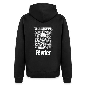 les meilleurs naissent en février - Veste à capuche bio Premium Unisexe - noir - Dos - Nico (187cm)