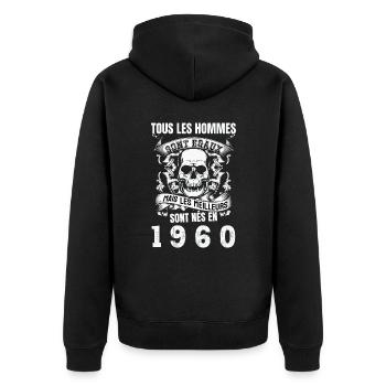 les meilleurs sont nés en 1960 - Veste à capuche bio Premium Unisexe - noir - Dos - Nico (187cm)