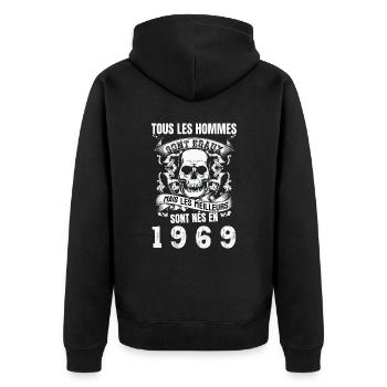 les meilleurs sont nés en 1969 - Veste à capuche bio Premium Unisexe - noir - Dos - Nico (187cm)