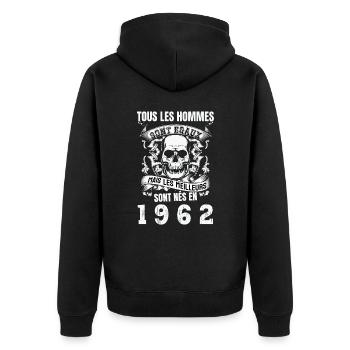 les meilleurs sont nés en 1962 - Veste à capuche bio Premium Unisexe - noir - Dos - Nico (187cm)