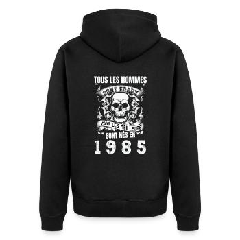 les meilleurs sont nés en 1985 - Veste à capuche bio Premium Unisexe - noir - Dos - Nico (187cm)