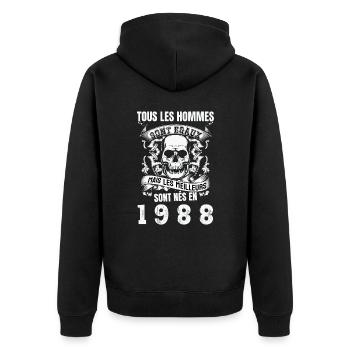 les meilleurs sont nés en 1988 - Veste à capuche bio Premium Unisexe - noir - Dos - Nico (187cm)