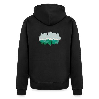 Forest mountains in the morning mist - Unisex Premium Organic Zip Hoodie - black - Back - Nico (187cm)