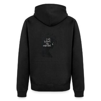 Comprendre et parler à l’oreille de Plant Whisperer - Veste à capuche bio Premium Unisexe - noir - Dos - Nico (187cm)