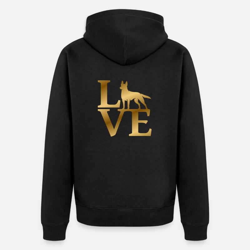 Amour Malinois - Veste à capuche bio Premium Unisexe - noir