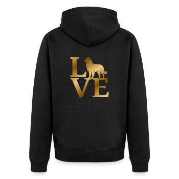 Love Australian Shepherds - Unisex Premium Bio Zip Hoodie - Schwarz - Hinten - Nico (187cm)