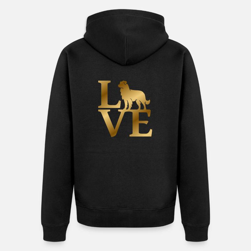 Amour des bergers australiens - Veste à capuche bio Premium Unisexe - noir