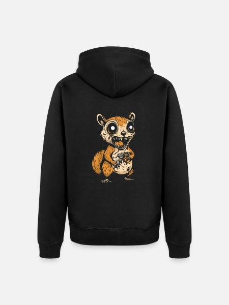 Squirrel Halloween Zombie - Unisex Premium Organic Zip Hoodie - black