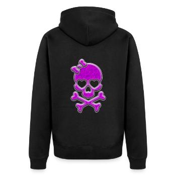 Crâne de dame rose | Crâne crâne - Veste à capuche bio Premium Unisexe - noir - Dos - Nico (187cm)