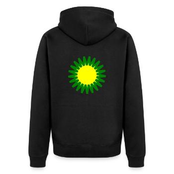Öko-Sonne - Unisex Premium Bio Zip Hoodie - Schwarz - Hinten - Nico (187cm)