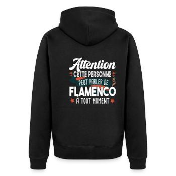Flamenco Danse Espagne Espagnol Cadeau Humour - Veste à capuche bio Premium Unisexe - noir - Dos - Nico (187cm)