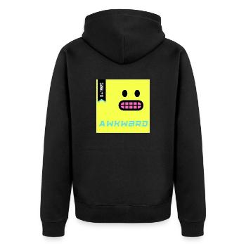 Emoji Day 2022 - Emoji Awkward - Design A - Unisex Premium Organic Zip Hoodie - black - Back - Nico (187cm)