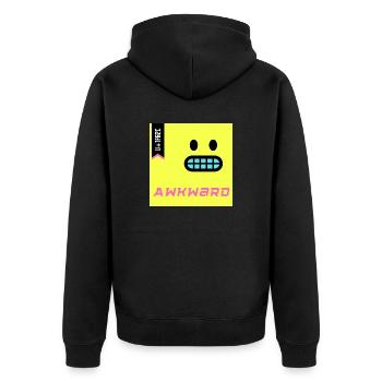 Emoji Day 2022 - Emoji Awkward - Design B - Unisex Premium Organic Zip Hoodie - black - Back - Nico (187cm)