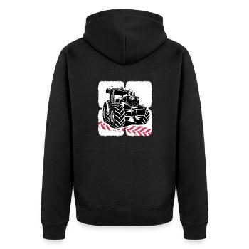 Tractor Tractor Driver Tractor Tires - Unisex Premium Organic Zip Hoodie - black - Back - Nico (187cm)