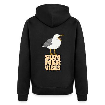 Ambiance estivale Seagull - Veste à capuche bio Premium Unisexe - noir - Dos - Nico (187cm)