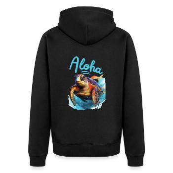 Turtle in the sea sea turtle underwater - Unisex Premium Organic Zip Hoodie - black - Back - Nico (187cm)