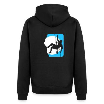 Climbing, mountaineering, rock climbing, north face - Unisex Premium Organic Zip Hoodie - black - Back - Nico (187cm)