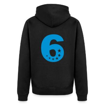 6th birthday - Unisex Premium Organic Zip Hoodie - black - Back - Nico (187cm)