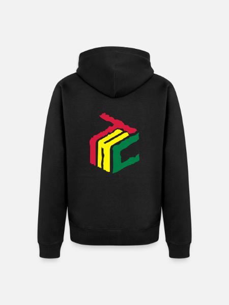 THC CUBE 3D Logo 420 - Unisex Premium Bio Zip Hoodie - Schwarz