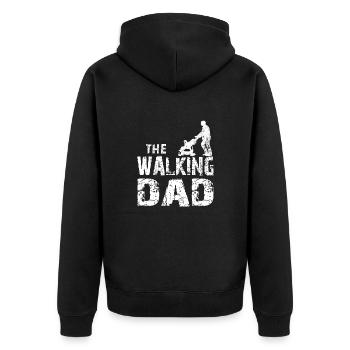 Walking DAD - Unisex Premium Bio Zip Hoodie - Schwarz - Hinten - Nico (187cm)