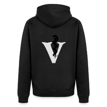 V Veterinär Natter Aesculapstab Dr - Vet - Unisex Premium Bio Zip Hoodie - Schwarz - Hinten - Nico (187cm)