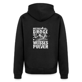SKI - Meine Droge - Unisex Premium Bio Zip Hoodie - Schwarz - Hinten - Nico (187cm)