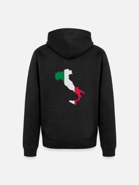 Italien - Unisex Premium Bio Zip Hoodie - Schwarz