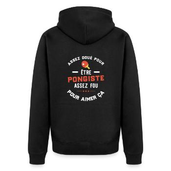 Assez fou pongiste cadeau - Veste à capuche bio Premium Unisexe - noir - Dos - Nico (187cm)