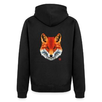 renard géométrique - Veste à capuche bio Premium Unisexe - noir - Dos - Nico (187cm)