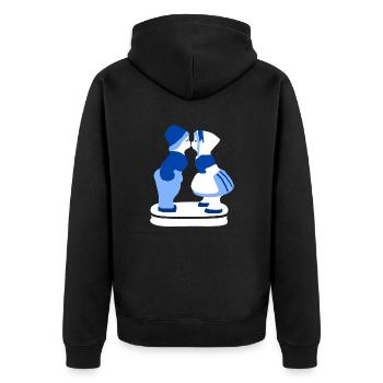 Couple de Hollandais koninginnedag t-shirt - Veste à capuche bio Premium Unisexe - noir - Dos - Nico (187cm)
