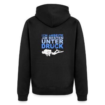 Tauchen Druck Luft Spruch Lustig Geschenk Taucher - Unisex Premium Bio Zip Hoodie - Schwarz - Hinten - Nico (187cm)
