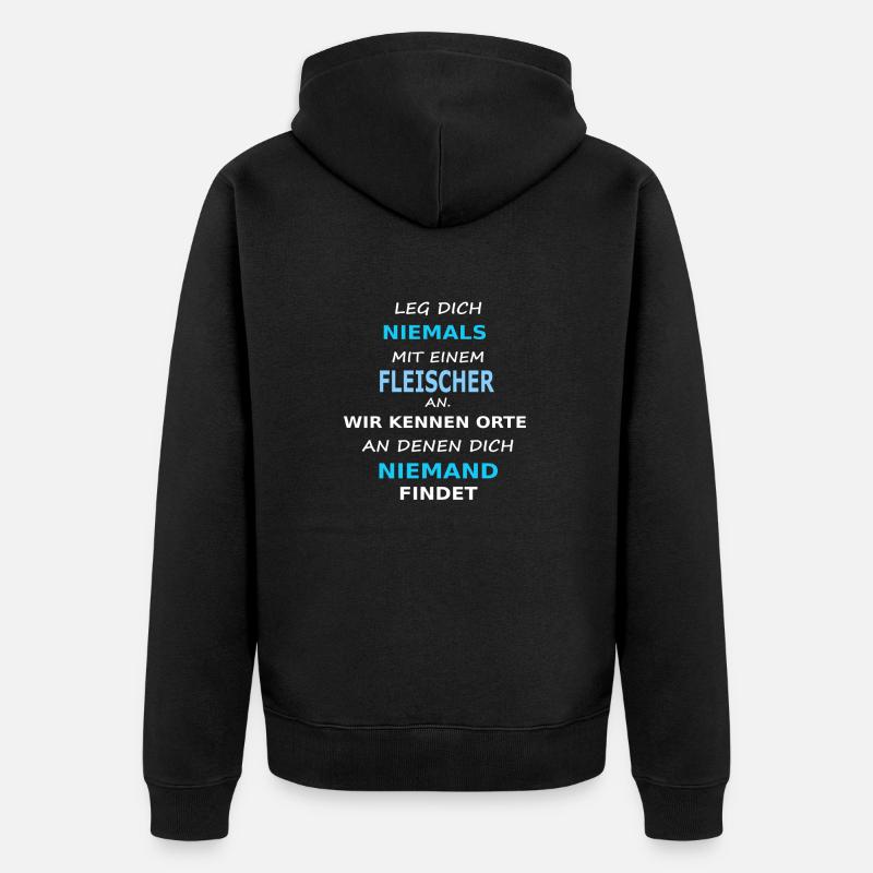 fleischer - Unisex Premium Bio Zip Hoodie - Schwarz
